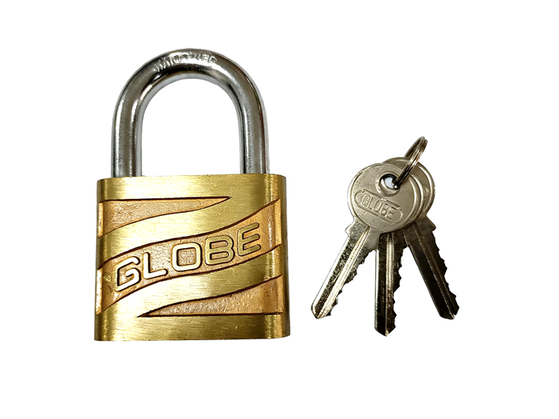 GLOBE Brand Pressing Brass Padlock
